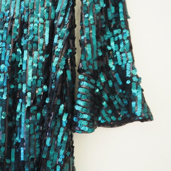 * Aidan Mattox Long Sleeve Sequin Mini Dress sz 8 - Picture 4 of 7